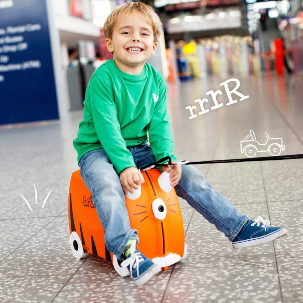 Trunki Kids' Ride On Hardside Carry On Suitcase Tipu Tiger Travel Vacation Lugga